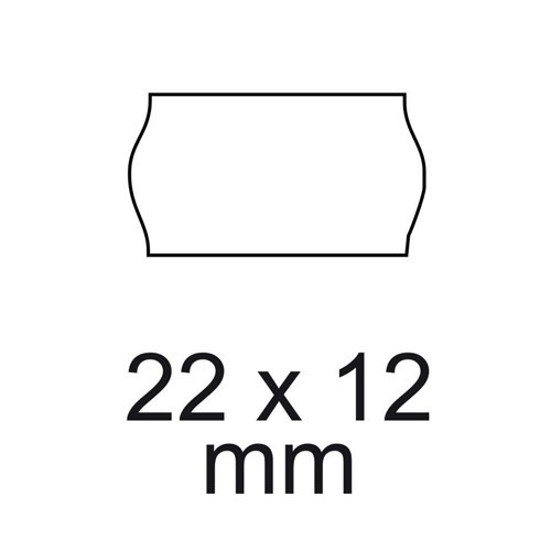 Pricing tape White 1 row 14.5m (22x12mm) 1200pcs/roll