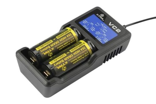 XTAR VC2 akkumulátor 2db lithium akku töltésére