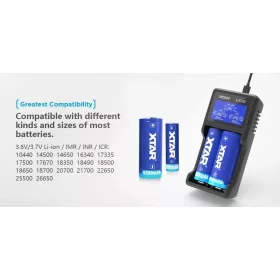 XTAR VC2 akkumulátor 2db lithium akku töltésére