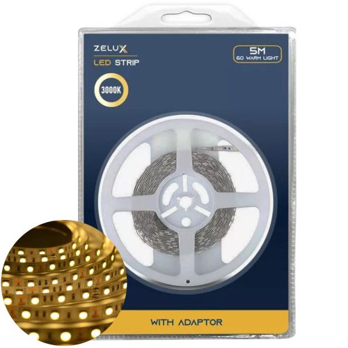 Zelux LED Strip - 5m 12W/m 3000K  IP20, 5050