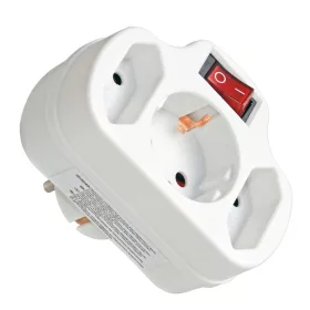   3-utas elosztó kapcsolóval, 2x Euro 2.5A + 1x Schuko 16A, energiatakarékos megol
