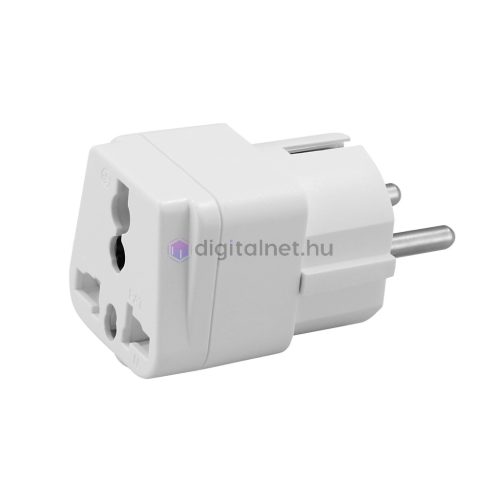 Travel adapter white, Utazó elosztó, fehér EU