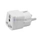 Travel adapter white, Utazó elosztó, fehér EU