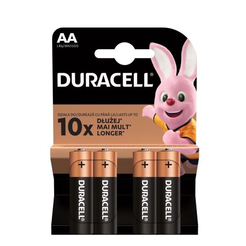  Duracell Basic Alkaline Durable Pencil Battery AA (MN1500) LR6 (1.5V) B4