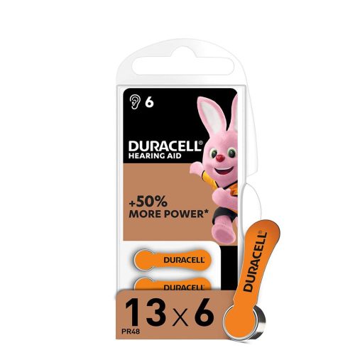 Duracell Hearing Aid Battery DA13 0% Hg (1.45V) B6