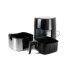 Air Fryer 8 Liter XXL kivehető kosár Forrólevegős Fritőz Kijelzővel, INOX, 1800W