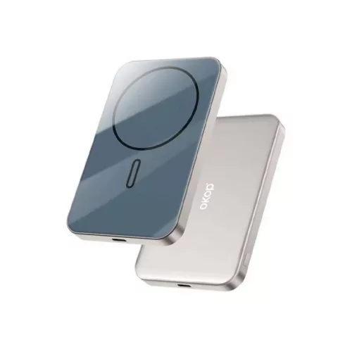 15W Mágneses Vezeték Nélküli Power Bank 5000 mAh, Ultra-vékony Alumínium, Gyors