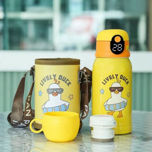 TUMBY Double-walled Duck thermos for children with digital display, 500ml