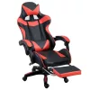 Zelux gamer szék öko-bőr borítással, lábtartóval, karfáfal fekete-piros