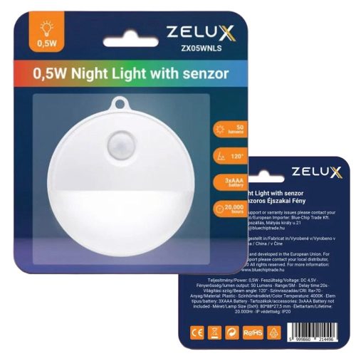 Zelux LED Night light with motion sensor