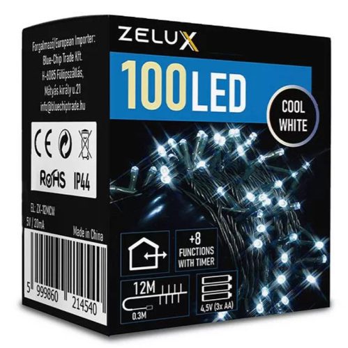 Zelux 100 LED Christmas Light CW, 12m