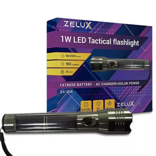 Zelux Led solar flashlight 1W