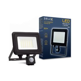   Zelux Led Floodlight 50W IP65 NW 4000K with motion detector PIR