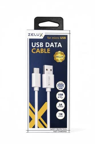Zelux gyorstöltő és adatkábel 100cm micro USB