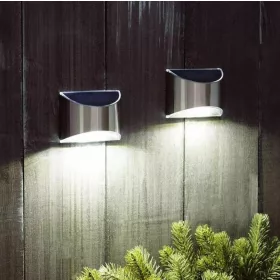 Zelux LED Solar wall lamp SILVER