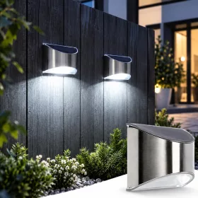 Zelux Napelemes kültéri LED lámpa, modern lépcsővilágítás, EZÜST IP44