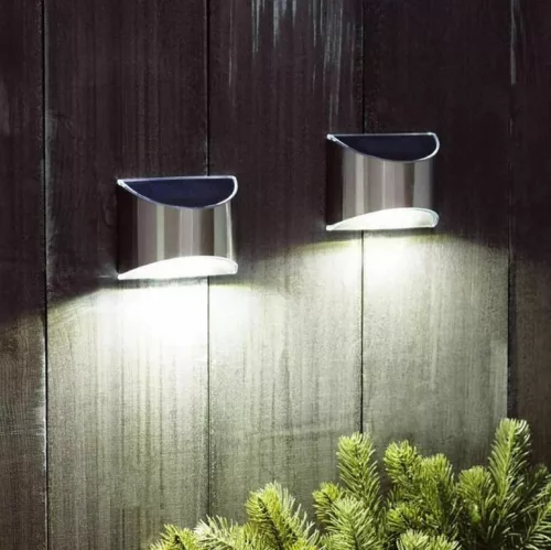 Zelux LED Solar wall lamp SILVER