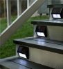 Zelux modern napelemes LED kültéri falilámpa, lépcsőlámpa, fényérzékelős -fekete
