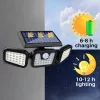 Zelux solar wall outdoor lamp with motion sensor and 3 lighting units