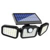 Zelux solar wall outdoor lamp with motion sensor and 3 lighting units