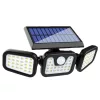 Zelux solar wall outdoor lamp with motion sensor and 3 lighting units