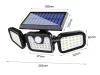 Zelux solar wall outdoor lamp with motion sensor and 3 lighting units