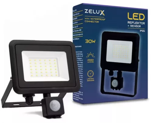 Zelux Led Floodlight 30W IP65 NW 4000K with motion detectorPIR