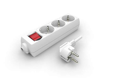 Zelux Extension Cord 3x16A Socket with Switch 1m