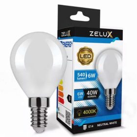 Zelux Led Mini Globe Bulb G45 6W E14 4000K
