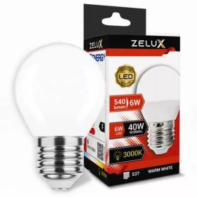 Zelux Led Mini Globe Bulb G45 6W E27 3000K