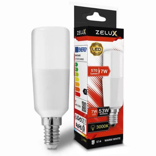 Zelux Led Bright Stick Bulb E14 7W T30 3000K